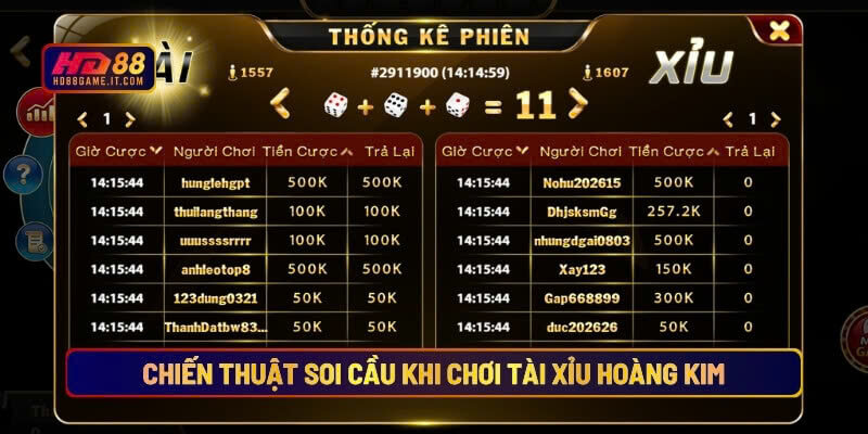 Chiến thuật soi cầu khi chơi tài xỉu hoàng kim